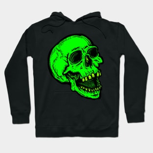 Intense Green Screaming Skull: Bold Pop of color Hoodie